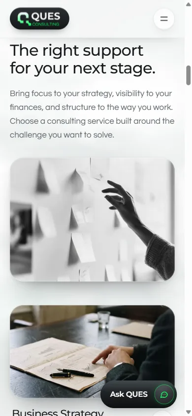 QUES Consulting services on mobile