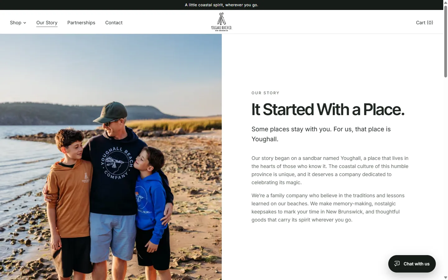 Youghall Beach Co. brand story page